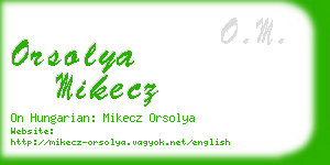 orsolya mikecz business card